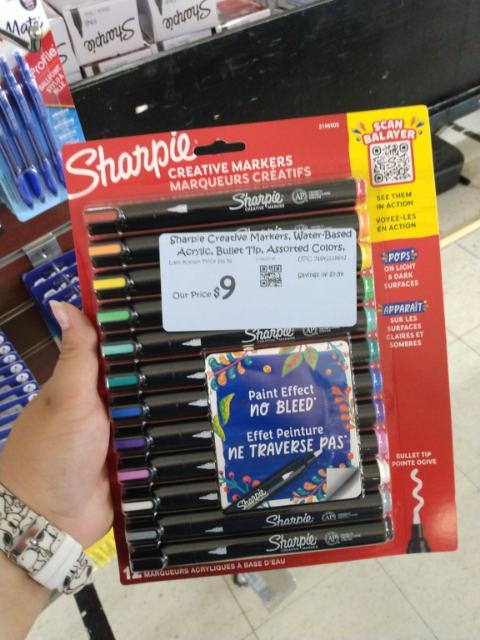 Sharpie Creative Markers, Water-Based Acrylic, Bullet Tip, Assorted Colors, 12 Count