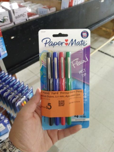 Paper Mate Flair Felt Tip Pens, 4-pack, assorted ink