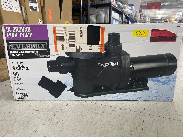 In ground pool pump 1-1/2 hoursepower everbilt