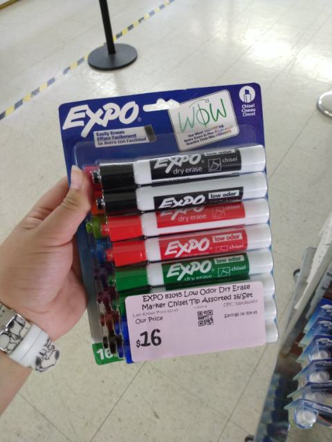 EXPO 81045 Low Odor Dry Erase Marker Chisel Tip Assorted 16/Set
