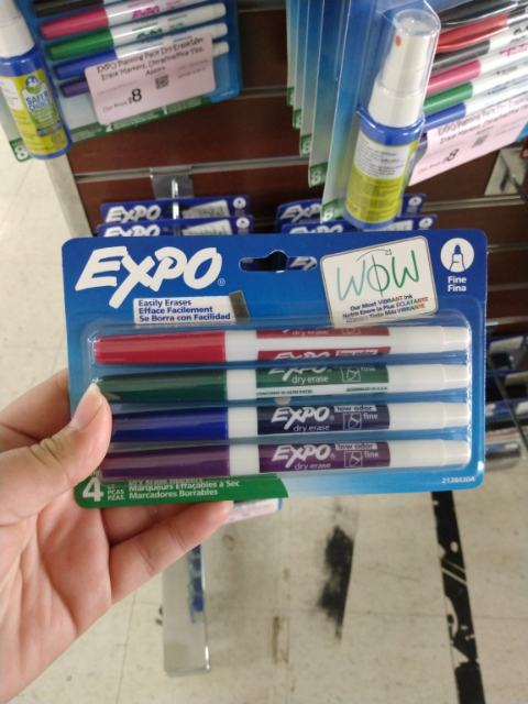 Expo Low-Odor Dry Erase Fine Tip Markers, 4 ct