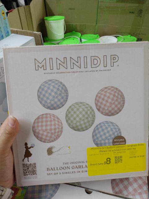 Minnidip 5ct Balloon Garland: Gingham Print