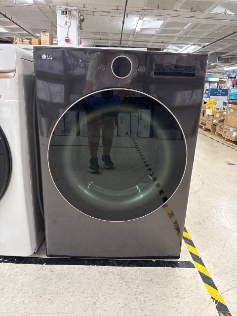 LG front-load steam cycle electric dryer, Volcano Black