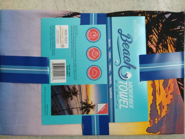 Beach microfiber towel, 35 x 70 in
