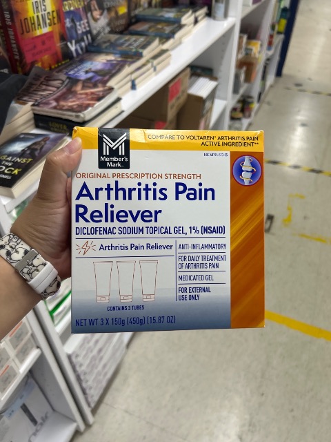 Member's Mark Arthritis Pain Reliever Topical Gel 1% NSAID, 3 x 150 g