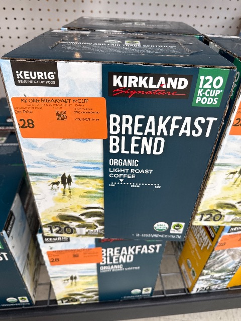 Kirkland Breakfast Blend K cup 120 count