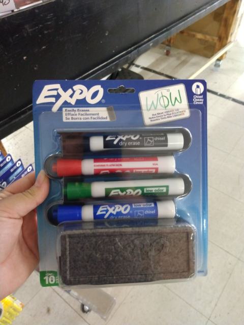 EXPO Low-Odor Dry Erase Set, Chisel Tip, Assorted Colors, 5-Piece
