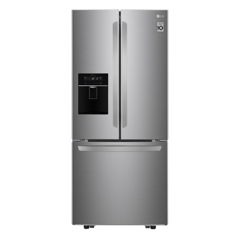 LG 21.8 cu. ft. 3-Door Smart French Door Refrigerator with Ice Maker and Water Dispenser in Stainless Steel – LCFS22EXS