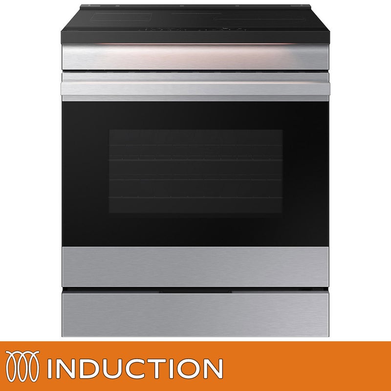 Samsung Bespoke 30" 6.3 cu. ft. 4 Burner Slide-In INDUCTION Range with Air Sous Vide – NSI6DG9500SR