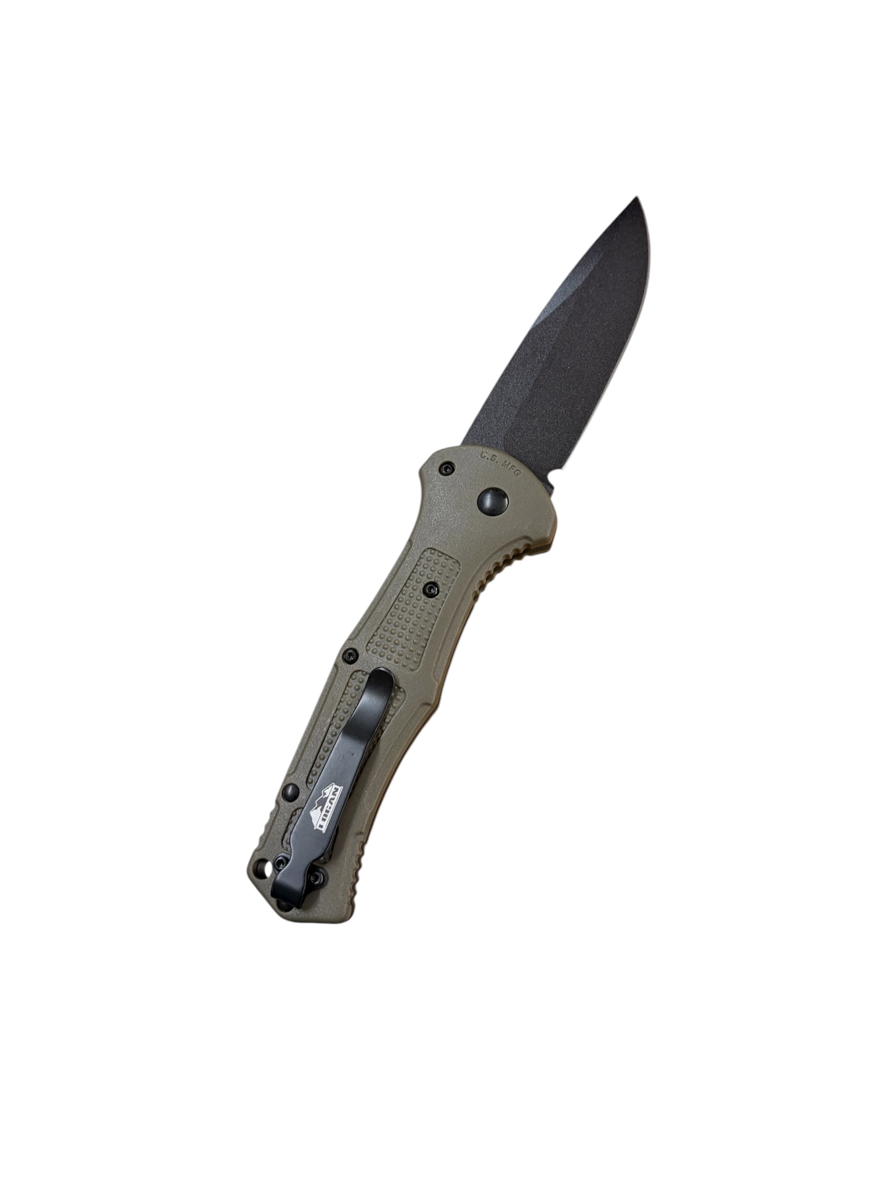 Logan EDC Tactical Auto-Open Knife, D2 Steel & Grivory Handle – Army Green
