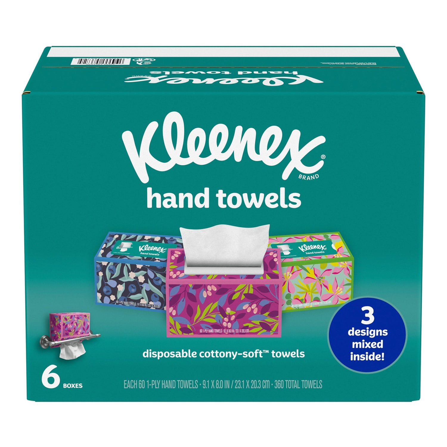Kleenex Disposable Paper Hand Towels – 6 Boxes, 60 Towels per Box