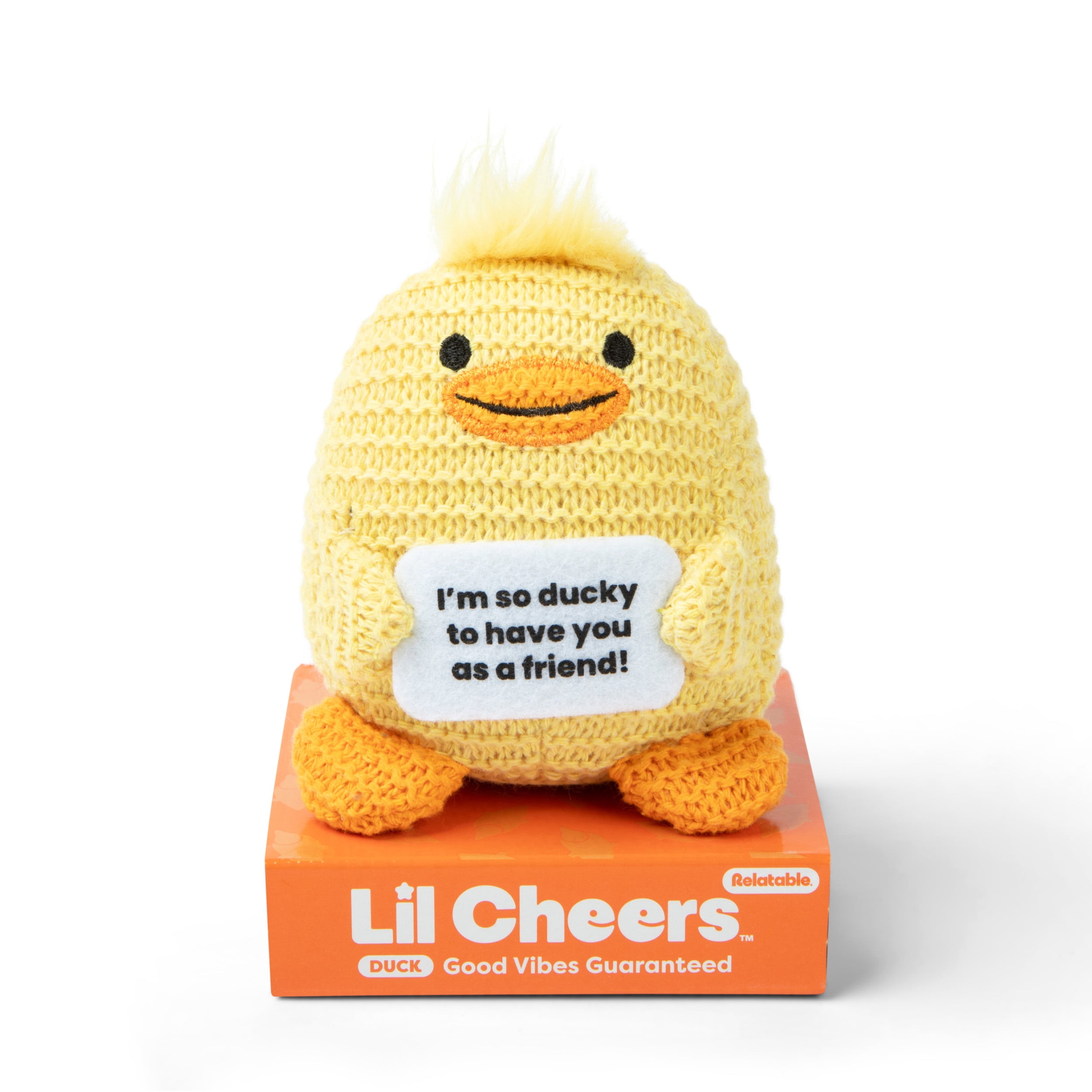 Relatable Lil Cheers Duck Plush with Positive Message