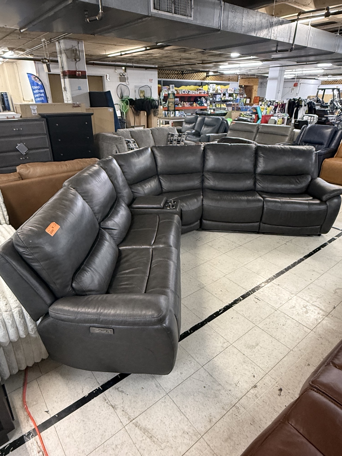 Wilder Leather Power Sectional — photo 1