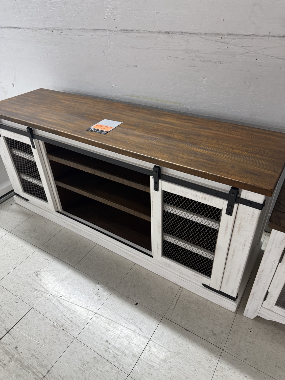 Wystfield Extra Large TV Stand – White/Brown — photo 1